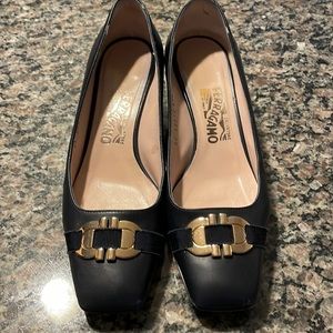 Salvatore Ferragamo navy blue women’s shoes. Size 8b